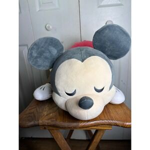 Disney Mickey Mouse Gray Plush Pillow Pal Sleeping‎ Stuffed Animal Toy
